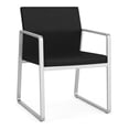 thumbnail image 1 of Pemberly Row Reception Waiting Room Healthcare Guest Chair in Silver & Black, 1 of 5