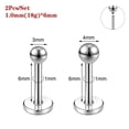 thumbnail image 6 of QQTDFG 2Pcs Stainless Steel Labret Lip Ring Helix Earring Lip Piercing Jewelry 6/8/10mm-1.2mm(16g)*6mm, 6 of 9