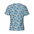 thumbnail image 6 of Vsdgher Rose Flowers Print Men's Dry Fit Mesh Athletic Shirts Moisture Wicking Tennis T-Shirt Tops, 6 of 9