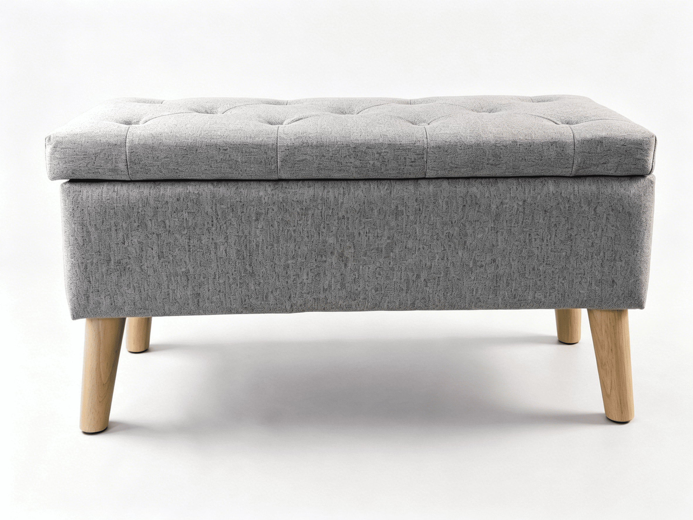 32" Wide Storage Ottoman Bench with Built-in Tray, Square Storage Ottoman for Extra Storage, Upholstered Footrest and End of Bed Bench, Perfect for Living Room, Bedroom, Sitting, Relaxing