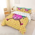 thumbnail image 2 of Erosebridal Mint Dripping Waffle Pink & Cyan Baseball & Bat Graphic Queen Comforter Set 3pcs, Sport Graphic Bedding Comforter Set for Girls Kids,Breathable Home Decor, 2 of 6