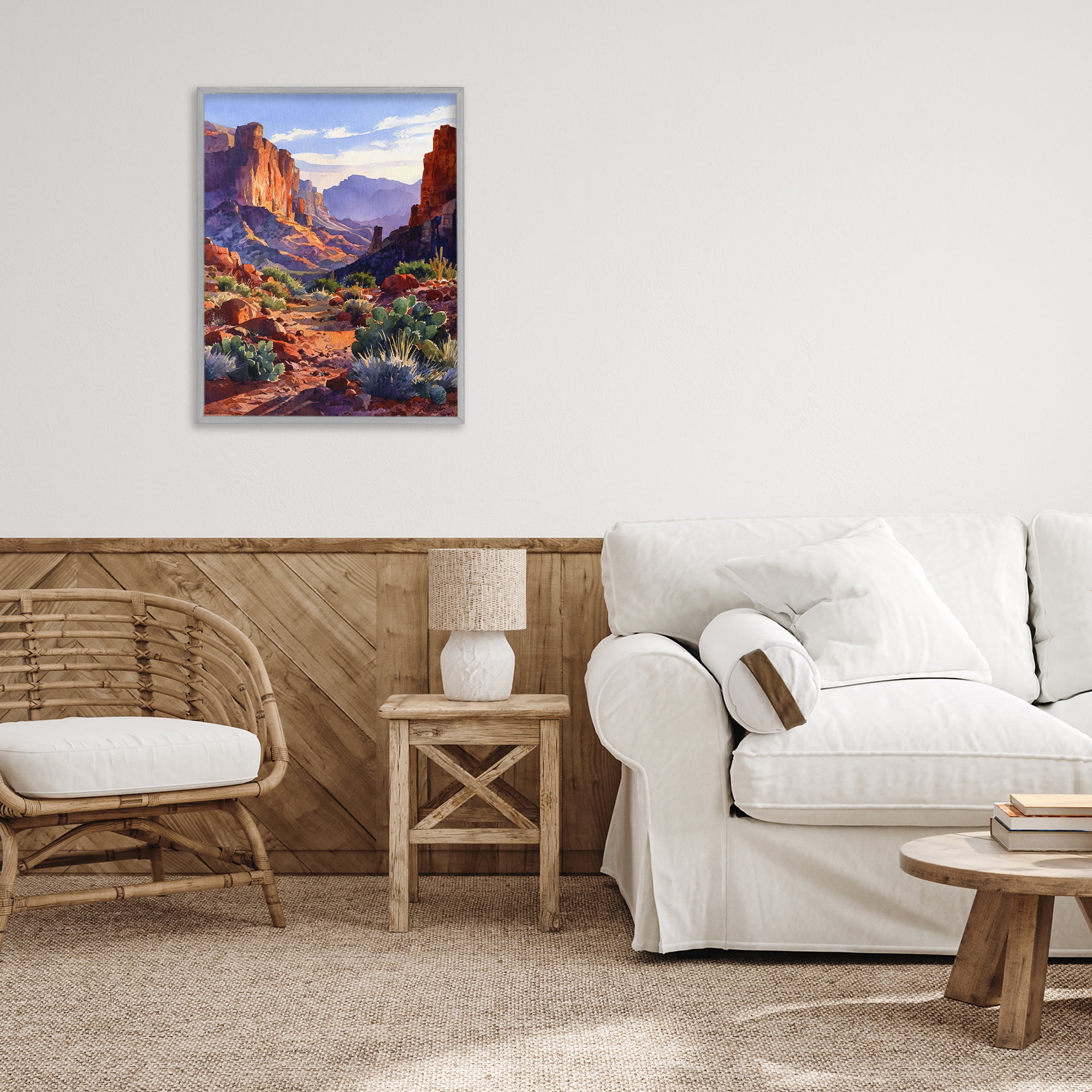 Stupell Industries Western Colors Earthy Desert Gray Framed Giclee Art, design by Franklyn Gregory