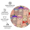 thumbnail image 3 of Lsque Cute Lamas Pattern 4" Drink Coasters Set of 4, PVC Leather Absorbent Coasters, Table Coaster Set Decorative Coffee Cup Coasters Housewarming Gift -Round Shape, 3 of 6