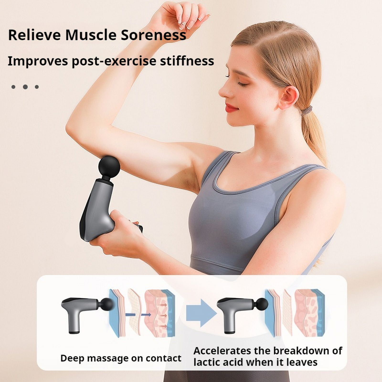 Mini Portable Exercise Muscle Relaxation Meridian Multi gear Adjustment Low Noise Precision Sound Massager Fascia Gun