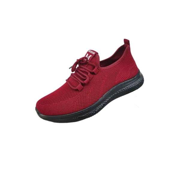 LUXUR Chaussure de Marche Femme Respirante Chaussures de Course en Mesh Espadrilles Légères Athlétiques Unisexes Bordeaux 8