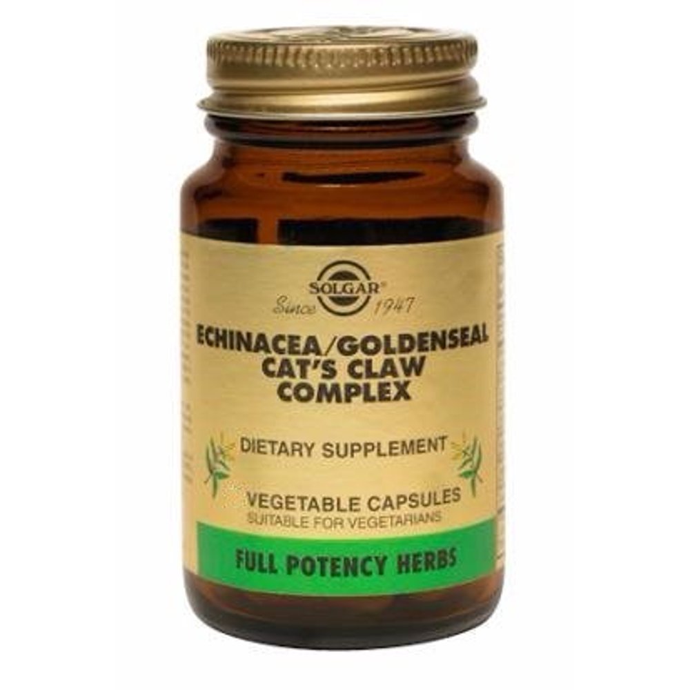 Solgar EchinaceaGoldensealCat's Claw Complex 60 Vegetable Capsules