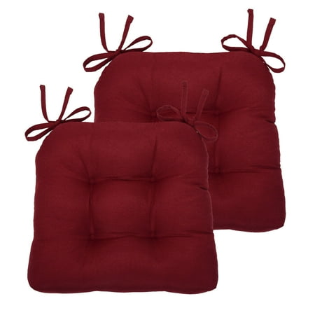 

Non-Slip Universal Solid Colored Country Farmhouse Chair Cushions With Ties - Assorted Colors
