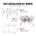 thumbnail image 4 of KFFKFF Instant Shelter, 10x10 ft, 250 D PU Silver-Coated Cover, Includes Wheeled Carry Bag & 4 Sandbags, Water-Resistant & UV Protection Canopy for Outdoor Gatherings, Camping, Business Events,White, 4 of 9