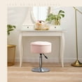 thumbnail image 4 of 360°Swivel Vanity Stool Chair for Makeup Room, Height Adjustable Stool for Vanity with Storage, Small Pink Faux Leather for Bathroom, Living Room, 4 of 11