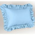 thumbnail image 2 of The Great American Store Premium Collections 600 Thread Count Solid 100% Cotton Decorative Set of 2 Ruffle Pillowshams (Queen 20 x 36, Light Blue), 2 of 5