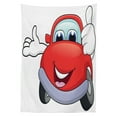 thumbnail image 3 of Ambesonne Cars Tablecloth Rectangular Table Cover, Cartoon Red Vehicle Happy, 60"x84", Vermilion Lilac, 3 of 4