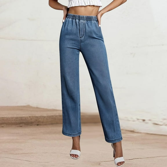 SNKSDGM Women's Plus Cargo Pants Women Petite Plus Size Black Dress Pants Women High Waisted Wide Leg Women's Vintage Baggy Pleated Wide Leg Wash Draping Denim Straight Leg Pants Xs