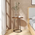thumbnail image 3 of Manora Round End Table Small Side Table for Living Room Bedroom Corner Table Drink Table, Red Brown Oak Finish, 3 of 9