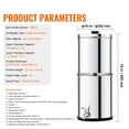 thumbnail image 4 of KFFKFF Water Purification Unit, Gravity-Driven, 1.5G 304 Stainless-Steel Tabletop Design, Water Purifier, Minimizes Lead and Eliminates up to 99% of Chlorine, Includes 2 Carbon Filters & Faucet, 4 of 9