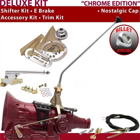 American Shifter AOD Shifter Kit Chrome 23 in. E Brake Cable Trim Kit for F40C8