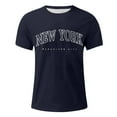 thumbnail image 4 of Sopiago Graphic T Shirts for Men Short Sleeve New York Letter Print Crewneck Casual Regular Tshirts for Men Navy,XL, 4 of 4