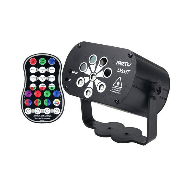 Luz de fiesta DJ Disco Light, activada por sonido 120 patrones RGB Proj