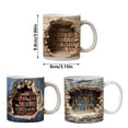 thumbnail image 3 of Taza de cerámica blanca de 325 ml para amantes de los libros, ideal como regalo de cumpleaños o Navidad., 3 of 8