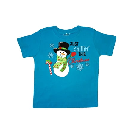 

Inktastic Just Chillin This Christmas Fun Snowman in Top Hat Gift Toddler Boy or Toddler Girl T-Shirt