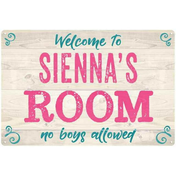 SIENNA'S Room Kids Bedroom Sign 8x12 Metal Sign 208120089222
