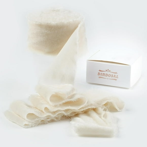 Cinta decorativa DINDOSAL Ivory Velvet 3 yd 3.8 cm