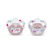 NUK Orthodontic Pacifiers, Pink Hearts, 6-18 Months, BPA Free, 2-Pack