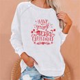 thumbnail image 2 of Gibobby Sudadera Navidad mujer Sudadera de cuello redondo con estampado navideño para mujer, holgada, a la moda(Blanco,CH), 2 of 4