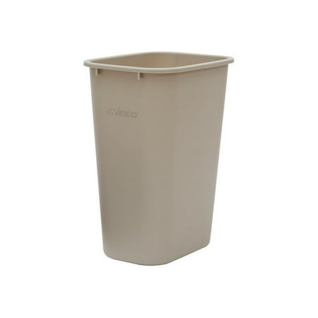 Winco 41 Quart, Beige, Large Commercial Storage, Recycle Bin, Waste Basket, Commercial Kitchen Appliance