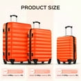 thumbnail image 4 of 3 Piece Luggage Sets with 6 PC Organize Bags Lightweight Suitcases with Spinner Wheels, Orange, 4 of 12
