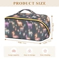 thumbnail image 4 of FORMRS Makeup Bag Travel Cosmetic Organizer for Women Fold Flat Zipper Pouch with Handle, Neon Llamas Pattern, 4 of 8