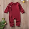 thumbnail image 3 of Biekopu Toddler Baby Solid Color Long Sleeve Jumpsuits Babys Round Neck Spring Autumn Rompers Knitted Zipper Jumpsuit Baby Girls Outfits, 3 of 8