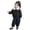 Black, variant on Coerni Toddler Girls Sherpa Jacket Button-Up Collared Soft Faux Leather Jacket Coat Toddler Kids Fall Winter Thickened Outerwear