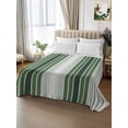 thumbnail image 2 of Dark Green Ombre Stripe Full Size Flat Sheet, Wrinkleproof & Fadeproof Cooling Flat Bed Sheet Only, Farmhouse Simple Striped Breathable Soft Bedding Top Sheets 81 x 96 Inches, 2 of 8