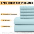 thumbnail image 4 of Lux Decor Collection King Bed Sheets - 16 Inch Deep Pocket 6 Piece Microfiber Bedding Sheets & Pillowcase Sets - Blue, 4 of 11