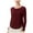 Red, variant on Womens Tops, Women's Round Neck Long Sleeve T Shirts Casual Solid Color Yoga Tunic Tops Basic Tees Fitted Comfy Regular Shirt