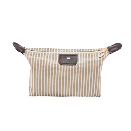 Waterproof Travel Toiletry Accessories Cosmetics Bag, Classic Striped Organizer Makeup Bag for Women and Men