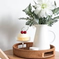 thumbnail image 4 of Round Rattan Tray, Hand Woven Serving Tray with Handles, Wicker Serving Basket, Decorative Tray for Home Decor, Natural, 4 of 8