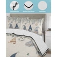 thumbnail image 4 of Quilts Twin XL Size, Blue Gnomes Coastal Soft Comforter Bedding Set for Bed, Summer Beach Eucalyptus Leaves Rustic Lightweight Quilted Bedspread with Pillow Cover(2 Pieces) for All Season, 68x98 Inch, 4 of 6