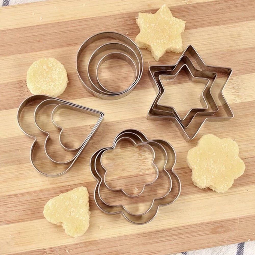 Way to Celebrate 14-Piece Metal Shaped Cookie Cutter Set - Versatile Baking Tools