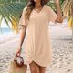 thumbnail image 5 of Vestido de Verano para Mujer, con Escote en V y Mangas , Color Marrón , Talla L, 5 of 8