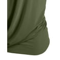 thumbnail image 5 of J. METHOD Women's Sleeveless Halter Neck Lightweight Low Cut Deep V Neck Sexy Draped Backless Top Blouse NEWT07 Olive S, 5 of 6