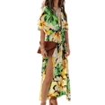 thumbnail image 2 of Women'S Summer Maxi Dress Short Sleeve V Neck Casual Loose Long Beach Split Dresses Green S, 2 of 7