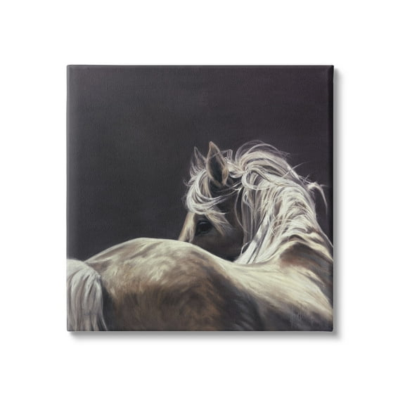 Stupell Industries Windblown Horse Mane Portrait Animals & Insects Painting Gallery Wrapped Canvas Print Wall Art