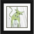 thumbnail image 1 of Sommers, Mindy 26x27 Black Ornate Wood Framed with Double Matting Museum Art Print Titled - Green Cow, 1 of 4