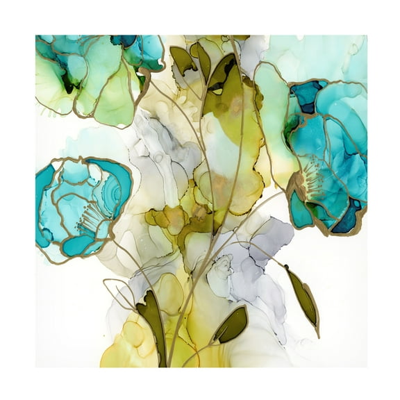 Jennifer Goldberger 'Flower Facets V' Canvas Art