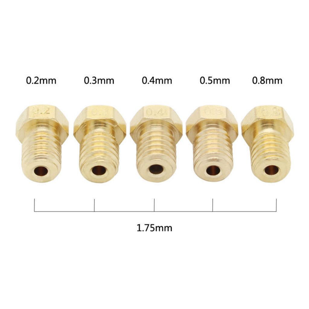 Baosity 0.2mm Brass Extruder Nozzle Print Head for 1.75mm Filament 3D Printers 