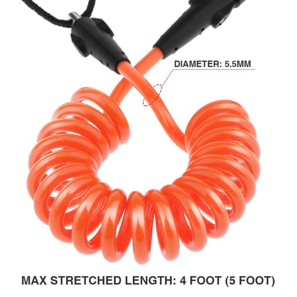 Xingzhi 5ft Bodyboard Surfboard SUP Wrist Leash Leg Rope Coiled Cord