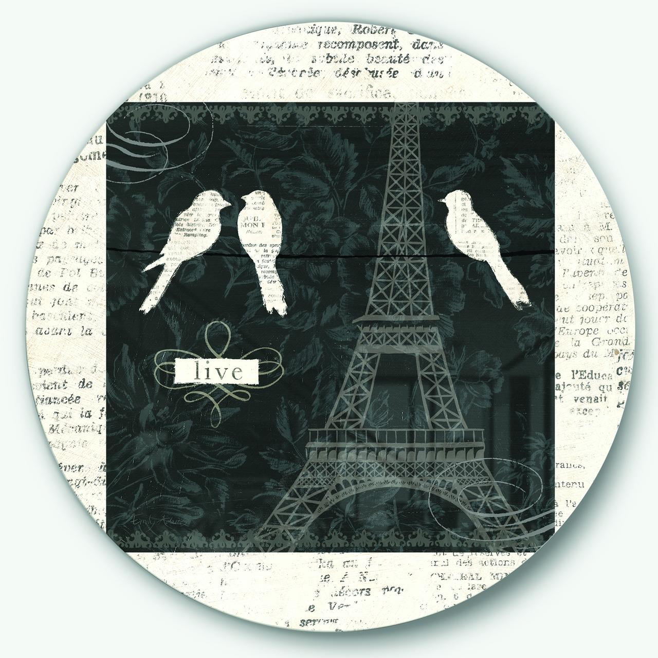 Designart Paris Vintage Collage Ii French Country Metal Circle Wall Art Walmart Canada