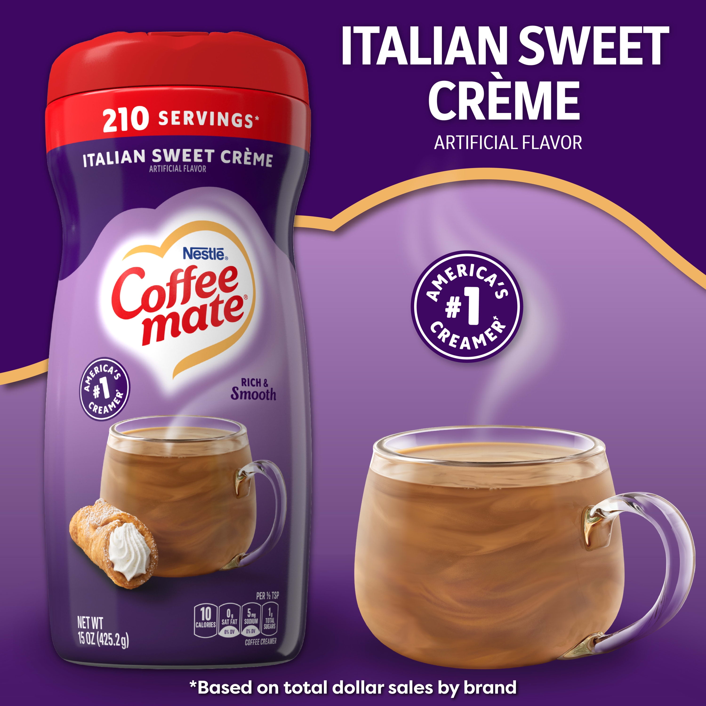 Nestl Coffee mate Liquid Creamer Italian Sweet Cr me Flavor 0.375 Oz Single  Serve x 50 - Office Depot