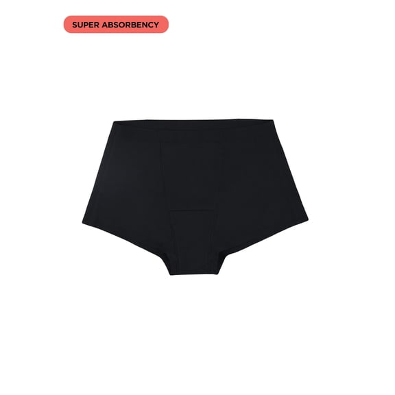 No Boundaries Overnight Short Super Absorbency Leakproof Period Underwear, XS - XXL